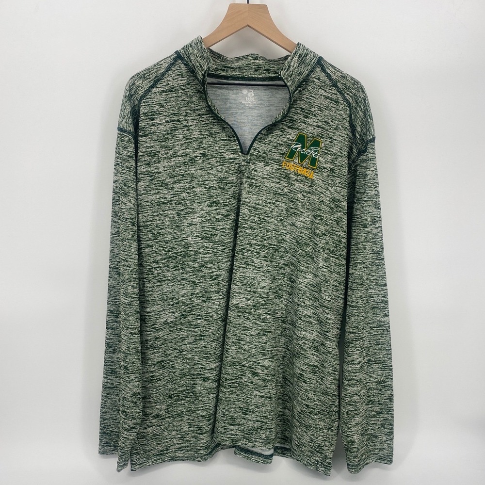 Badger Sport Pullover 2XL Green Excellent Rockets Football Quarter Zip Heather